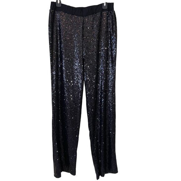 Joan Boyce Black Sequin Pants Size Medium - Picture 1 of 16
